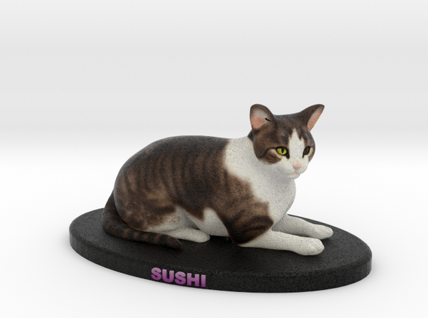 Custom Cat Figurine - Sushi in Full Color Sandstone