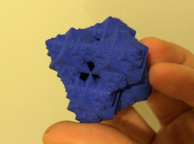 Fractal Octacube in Blue Processed Versatile Plastic