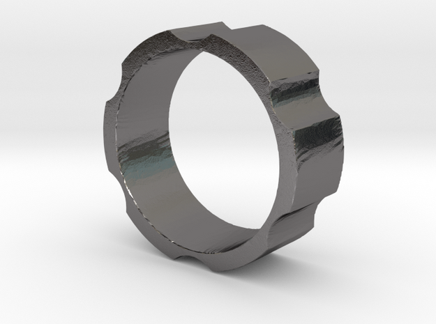 RAS - revolveHER - Mens Ring in Polished Nickel Steel