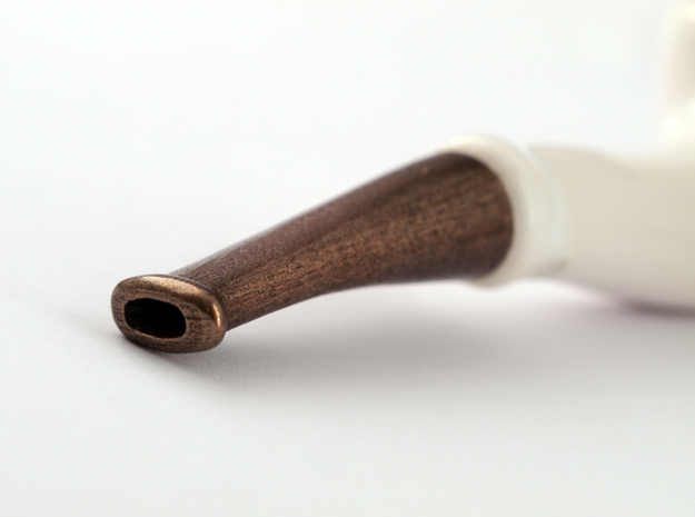 Tobacco Pipe Mouthpiece in Polished Bronze Steel