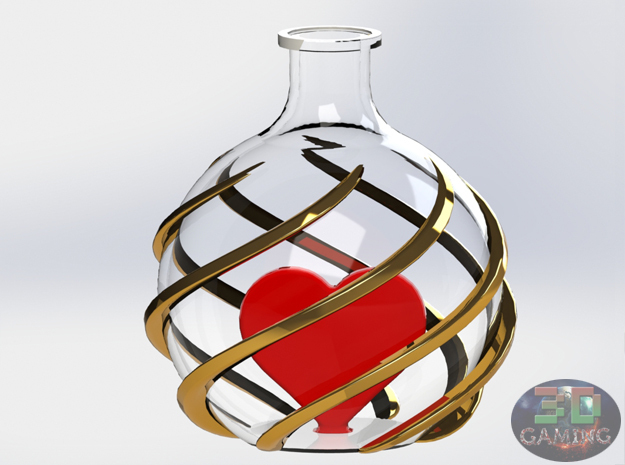 Love Bottle Pendant (Healh Potion) in Tan Fine Detail Plastic