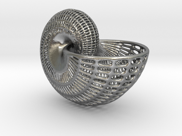Nautilus Shell Wireframe Pendant Jewelry
