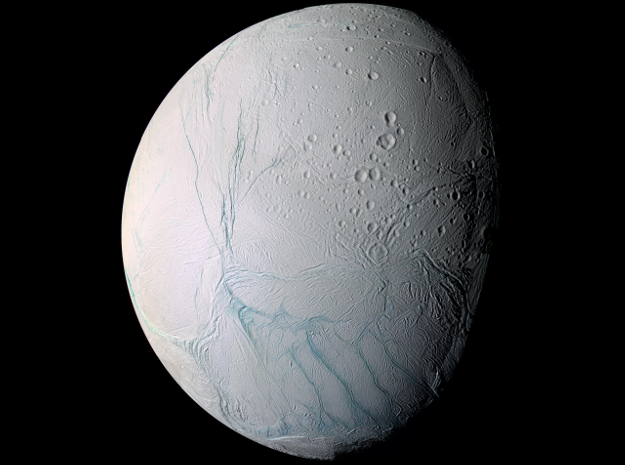 Craters of Enceladus Pendant in Rhodium Plated Brass