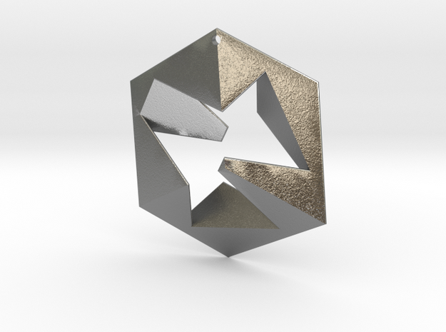 Flat Cube in Natural Silver