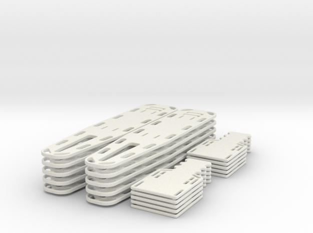 1/24 scale Spine Board Set (10 ea full and half) in White Natural Versatile Plastic