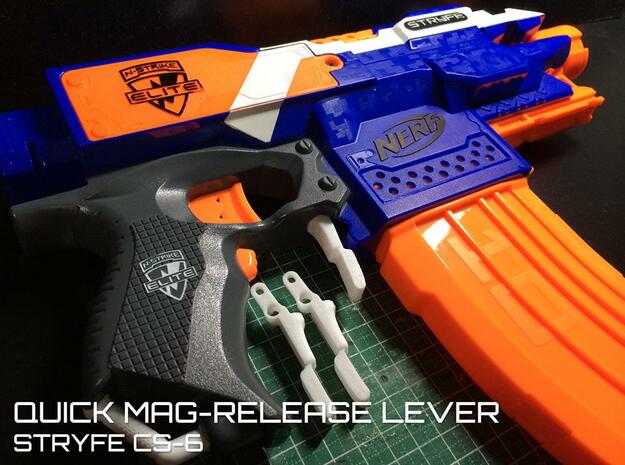 Quick Mag-release (Nerf Stryfe)  in White Natural Versatile Plastic