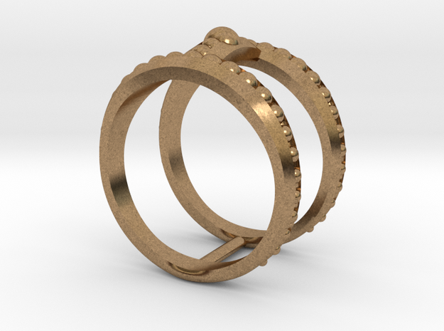 Double Ring Size 7 in Natural Brass