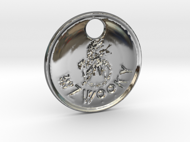 ZWOOKY Style 103 Sample - keychain alien in Fine Detail Polished Silver