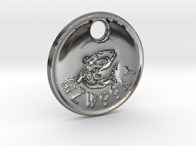 ZWOOKY Style 98 Sample - keychain shark in Fine Detail Polished Silver