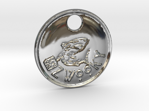 ZWOOKY Style 96 Sample - keychain shark in Fine Detail Polished Silver