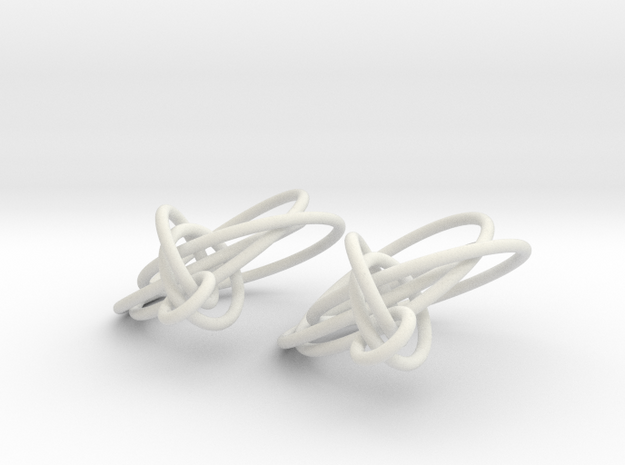 Loops Earrings - Larger - 2 Pcs in White Natural Versatile Plastic