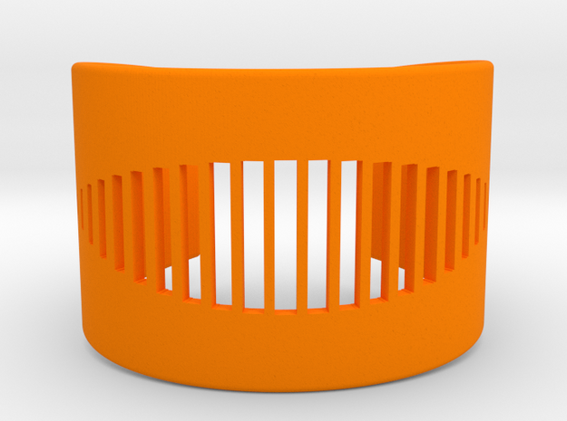 Wrist Cuff - pattern cutout (extra small) in Orange Processed Versatile Plastic