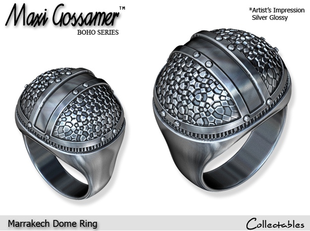 Marrakech Dome Ring in Polished Silver