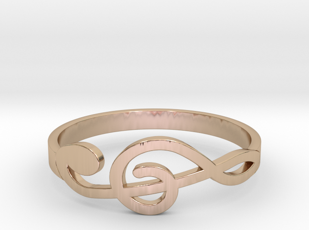 Size 9 G-Clef Ring  in 14k Rose Gold