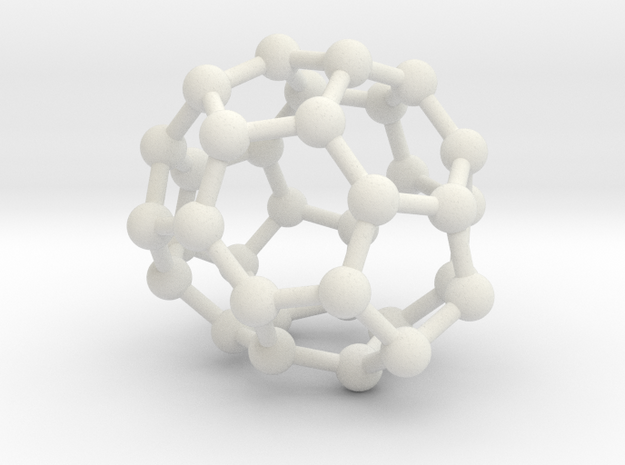 0019 Fullerene c34-4 c2 in White Natural Versatile Plastic