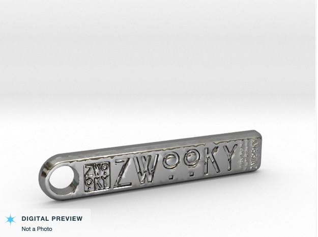 ZWOOKY Style 132 Sample - keychain  in Fine Detail Polished Silver