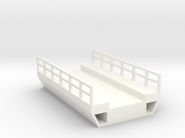 N Modern Concrete Bridge Deck Single Track 60mm in White Processed Versatile Plastic