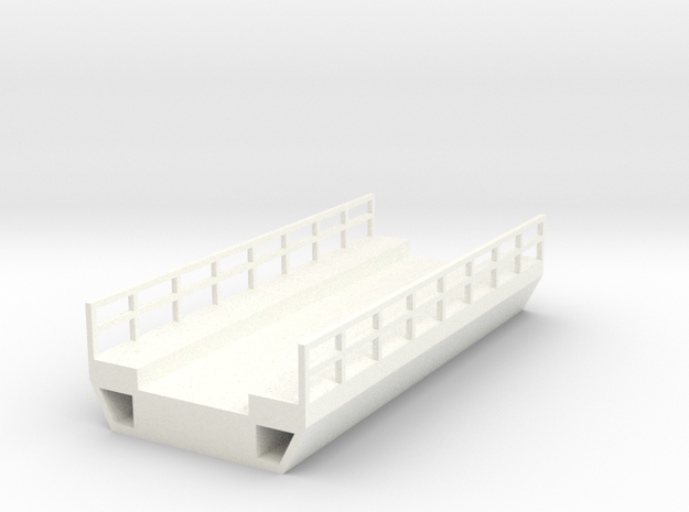N Scale Modern Concrete Bridge Deck Single Track 8 in White Processed Versatile Plastic