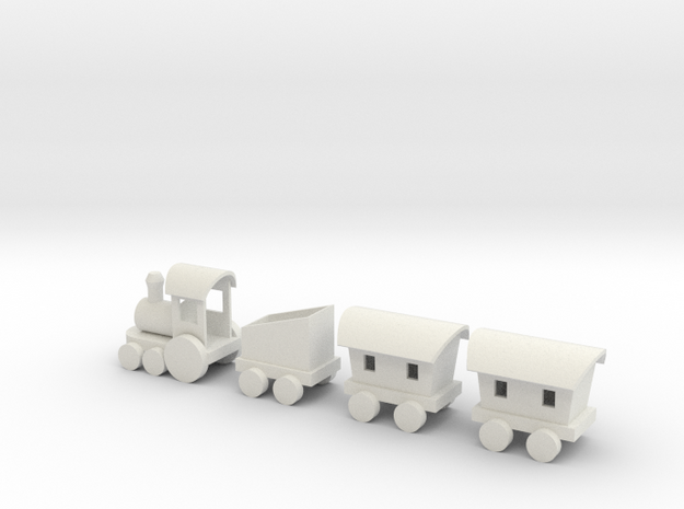 Toy Train in White Natural Versatile Plastic