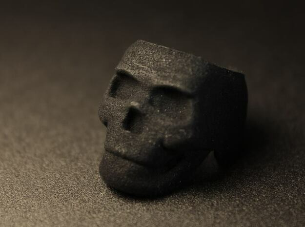 Skull Ring Size 8.25 in Black Natural Versatile Plastic