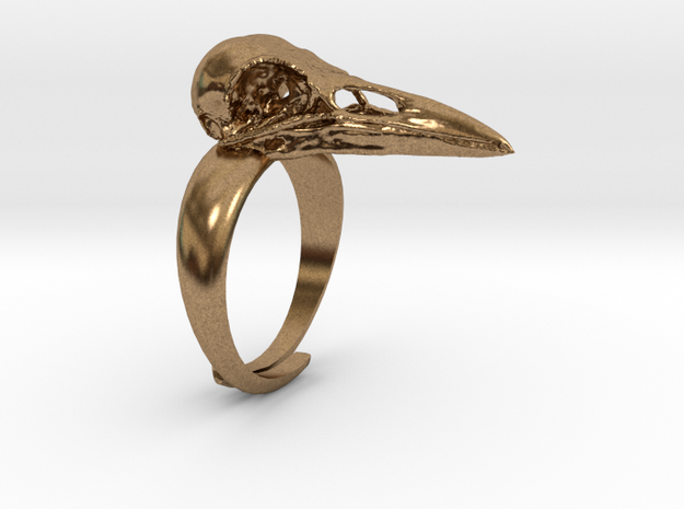 Crow Ring - adjustable in Natural Brass