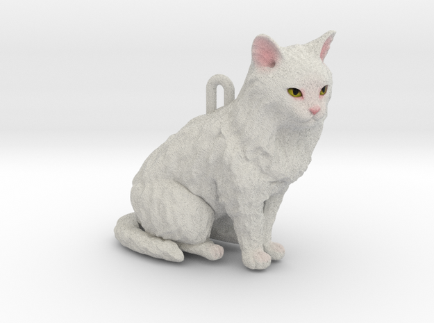 Custom Cat Ornament - Blanca in Full Color Sandstone
