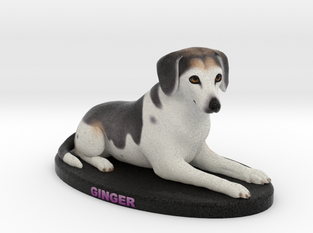 Custom Dog Figurine - Ginger in Full Color Sandstone