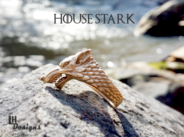 Size 13 Direwolf Ring in Natural Bronze: 13 / 69