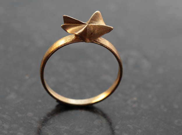 Flora Ring in Natural Brass