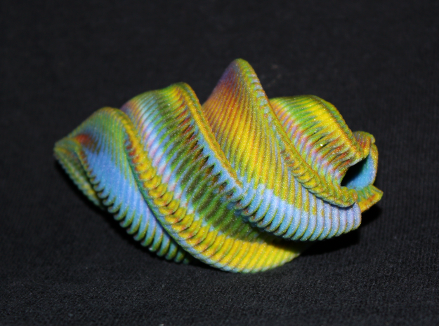 Mathematical Mollusca - Spiraling Organic Shell in Full Color Sandstone