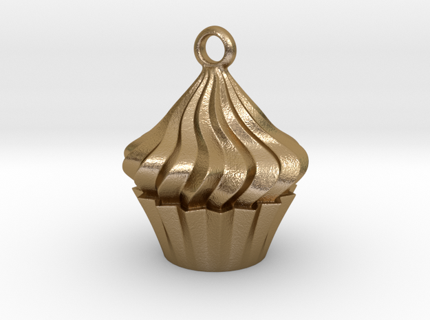 Cupcake Pendant in Polished Gold Steel