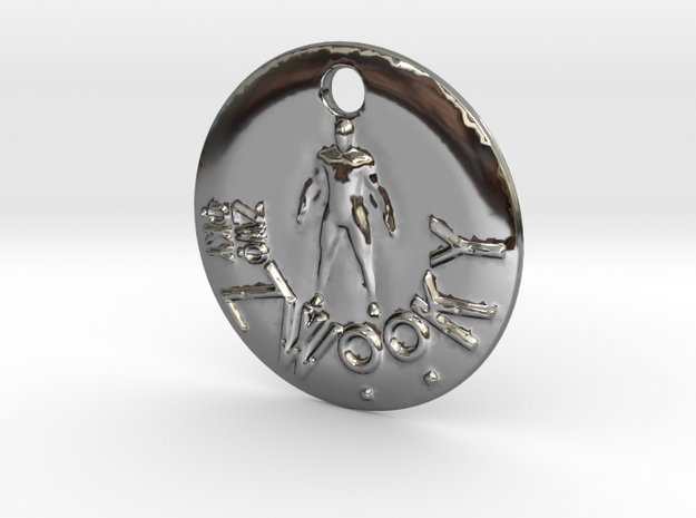ZWOOKY Style 300 - pendant man in Fine Detail Polished Silver