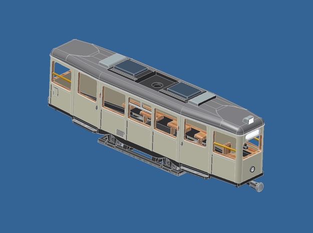 Z Gauge 1:220 Straßenbahn Tw721 Steuerwagen in Smooth Fine Detail Plastic