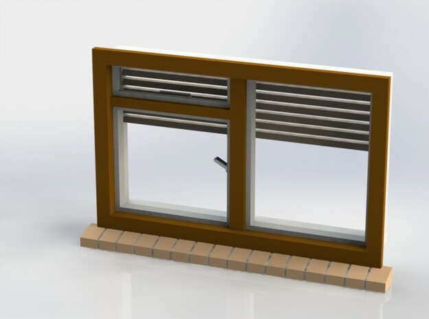 Window with horizontal shutters, scale 1 1:32 1:35 in White Natural Versatile Plastic