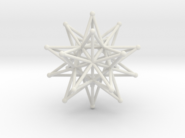 Stellated Icosahedron 40mm Sacred Geometry in White Natural Versatile Plastic