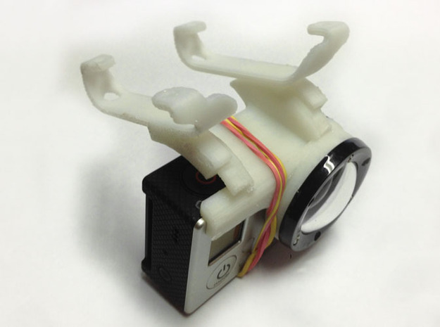 GoPro-Hero3 mount for arDrone2 in White Natural Versatile Plastic