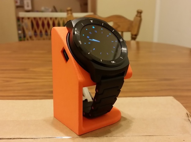 LG G Watch R Desktop Stand in Orange Processed Versatile Plastic