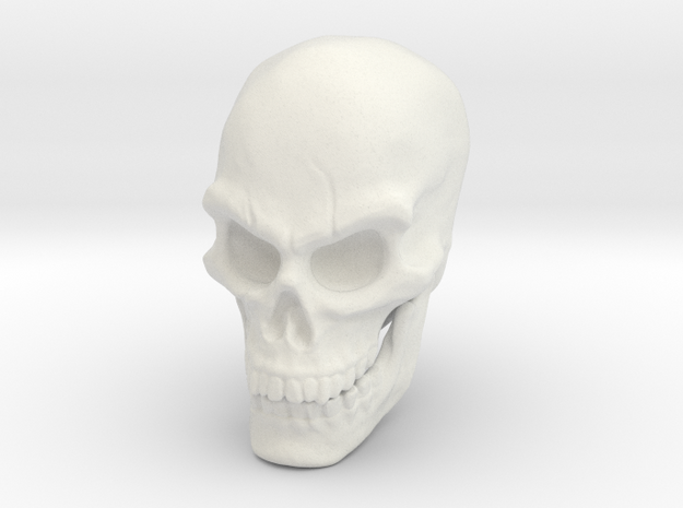 Pirate Skull in White Natural Versatile Plastic