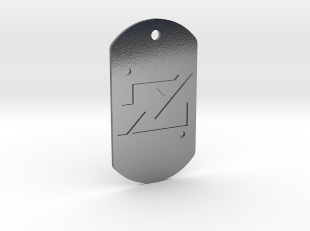 zod kandorian dog tag double sided in Polished Silver