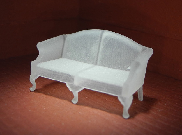 1:48 Queen Anne Sofa (Medium) in Tan Fine Detail Plastic