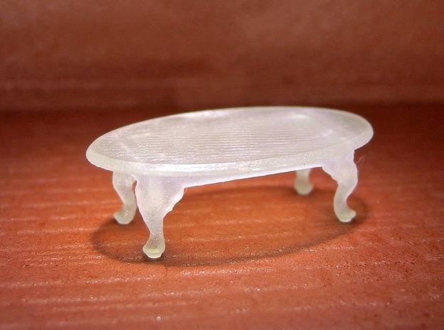 1:48 Queen Anne Coffee Table in Smooth Fine Detail Plastic