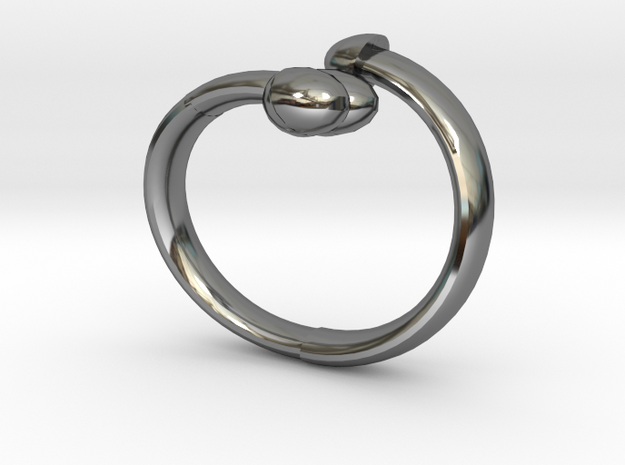 The D Ring - Sz.8 in Fine Detail Polished Silver