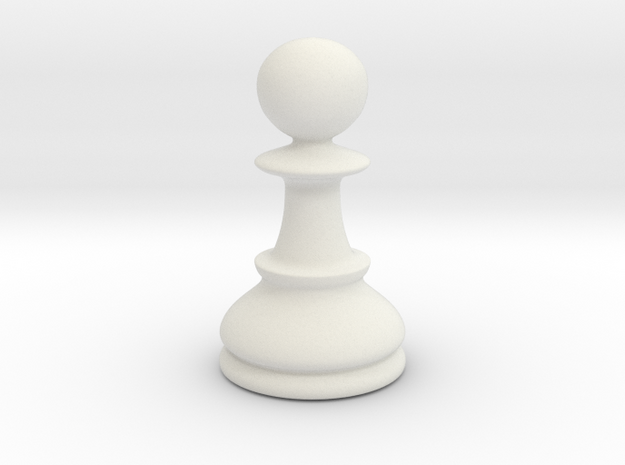 Pawn (Chess) in White Natural Versatile Plastic