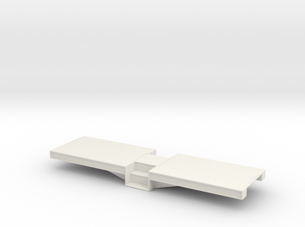 1:32 Narrow Gauge, Centre Entrance, Coach Chassis in White Natural Versatile Plastic