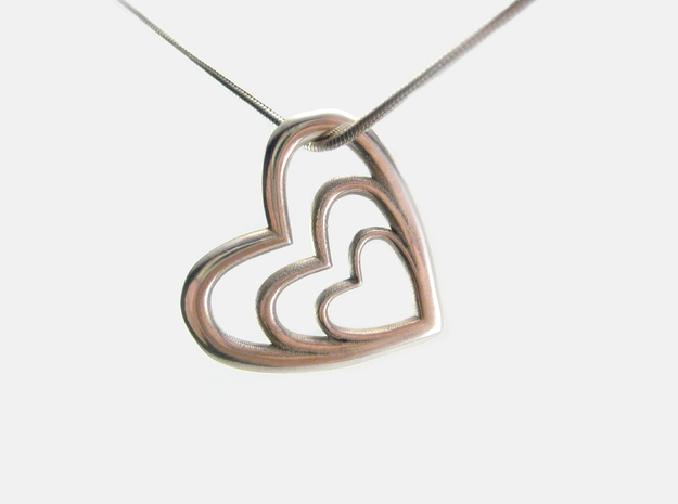Tre Pendant in Polished Silver