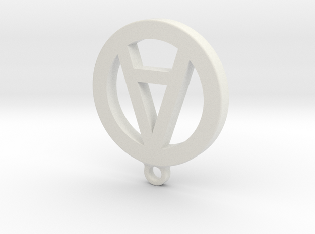 Necklace Charm - Letter "A" in White Natural Versatile Plastic