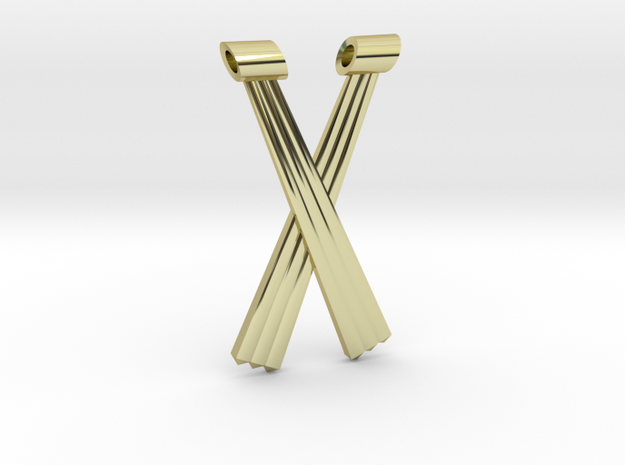 Criss-Cross Hexant Pendant in 18K Gold Plated