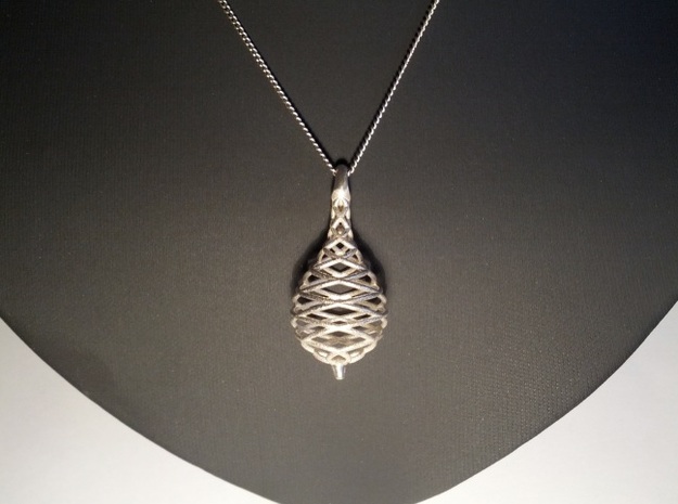 Raindrop in Motion Pendant 3 in Polished Silver