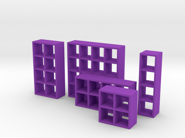 1:48 Set of Bookcases in Purple Processed Versatile Plastic