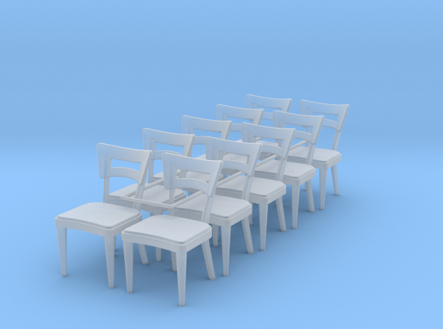 1:48 Dog Bone Chairs (Set of 10) in Tan Fine Detail Plastic